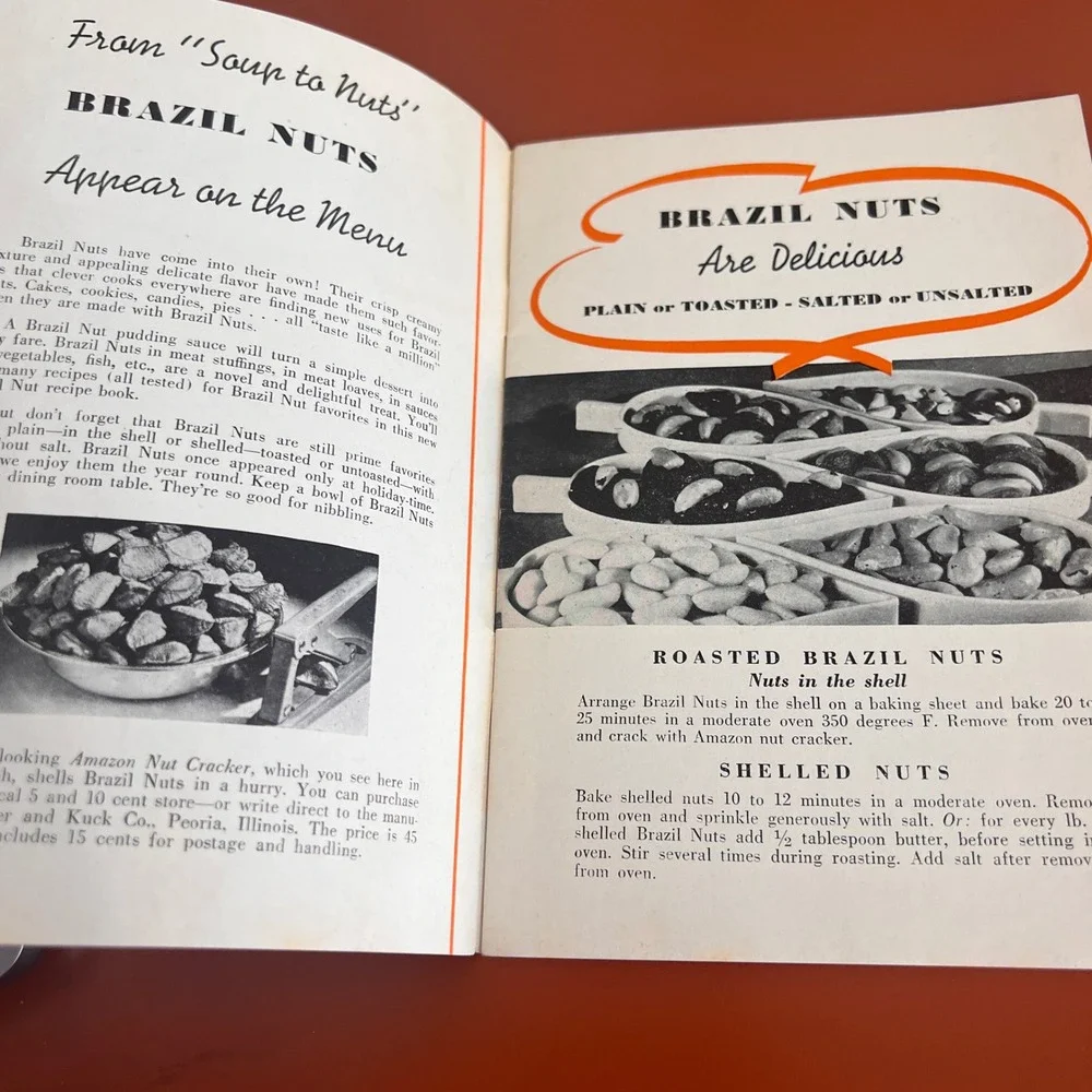 Vintage A Parade of Brazil Nut Recipes Booklet Mid Century‎ Cookbook Ephemera